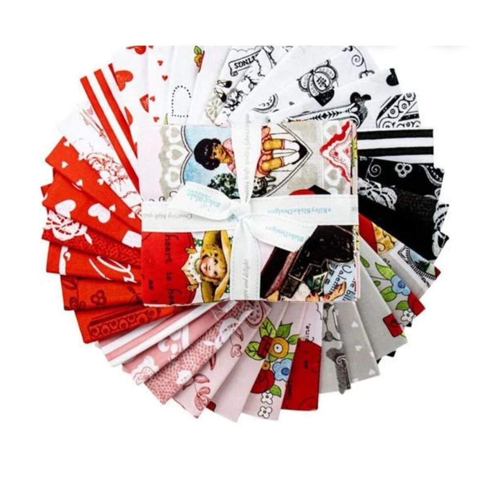 Riley Blake Fabrics Be Mine Valentine Fat Quarter Bundle 34 Piece 100% Cotton